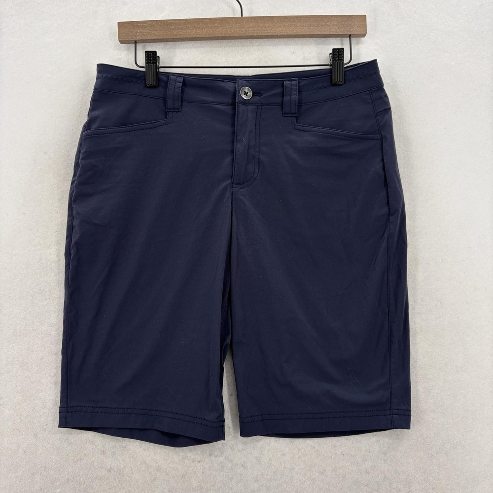 Eddie Bauer Travex Guide Pro Bermuda Shorts Womens 6 Blue Stretch Hiking Trail